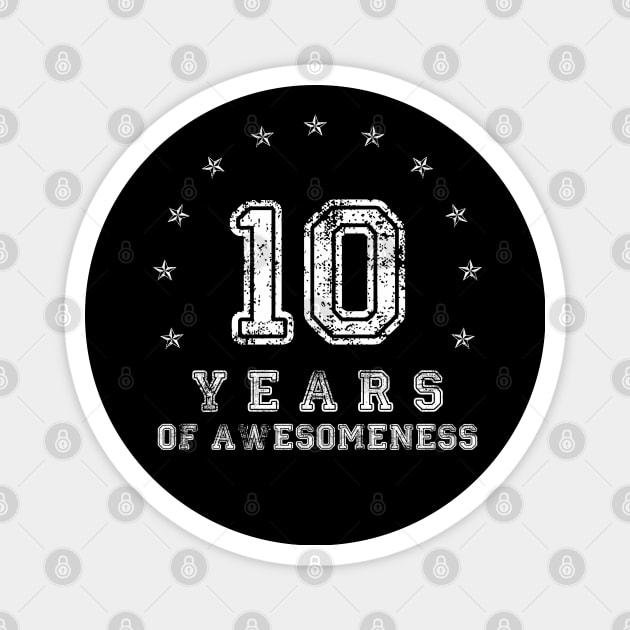 Vintage 10 years of awesomeness Magnet by opippi